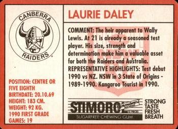 1991 Stimorol NRL #6 Laurie Daley Back